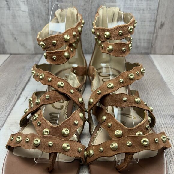 Sam Edelman Womens Daya Sandals Strappy Studded Gladiator Leather Brown Size 7.5 - Picture 5 of 13